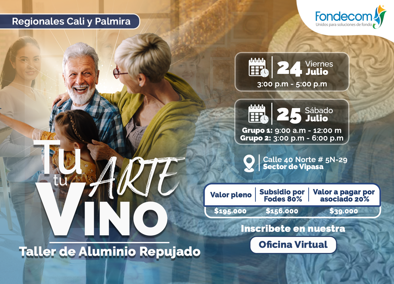 Banner pequeño Aluminio repujado