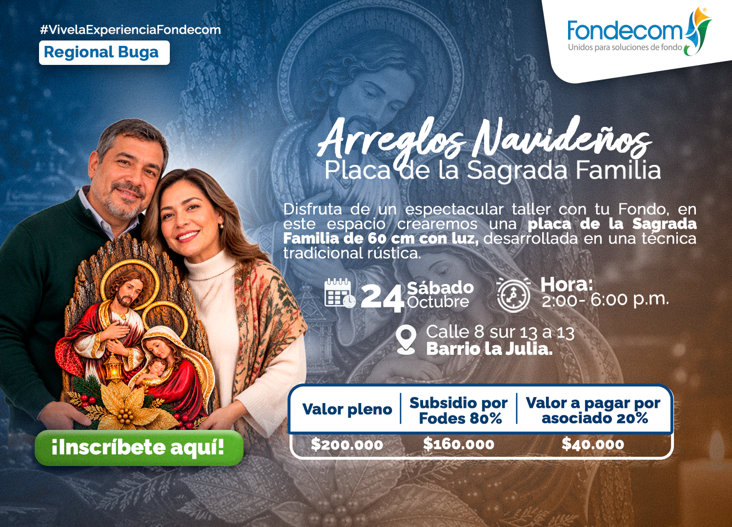 Taller navideño Buga Banner pequeño